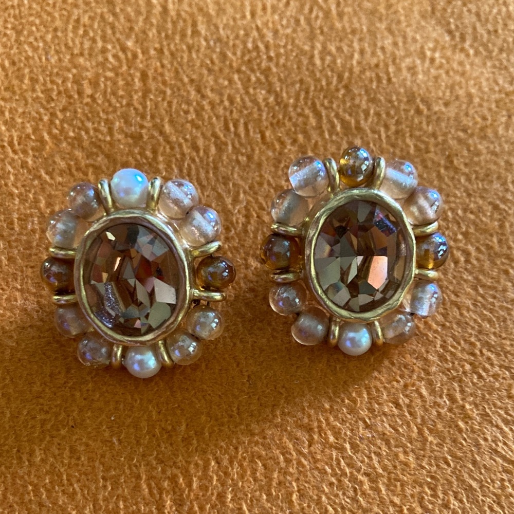Elegant Gold and Brown Gemstone Earrings